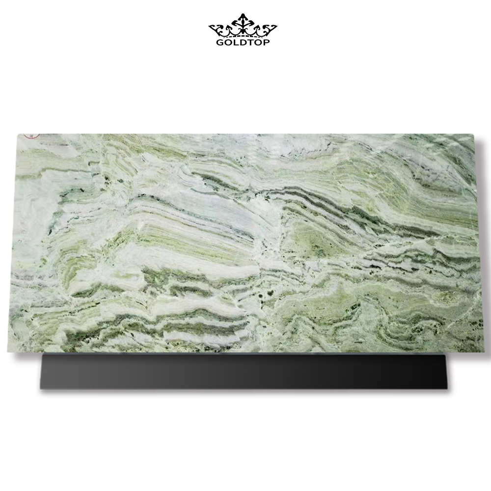 Jadegrüne Wolkenmarmorplatte