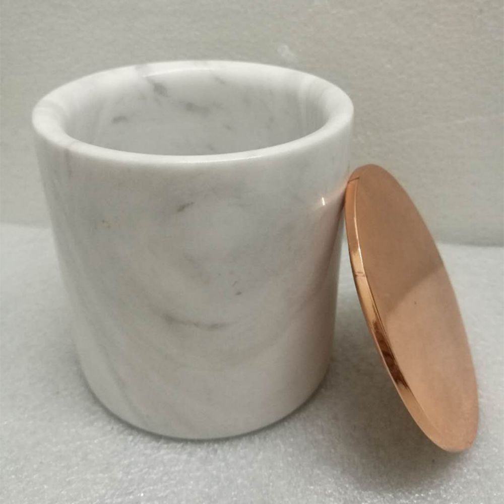 Graues Craft-Marmor-Kerzenglas