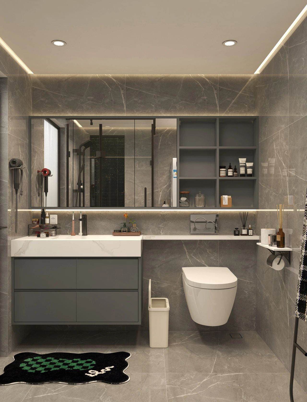 5 Badezimmer-Ideen aus grauem Marmor Kundengeschichten