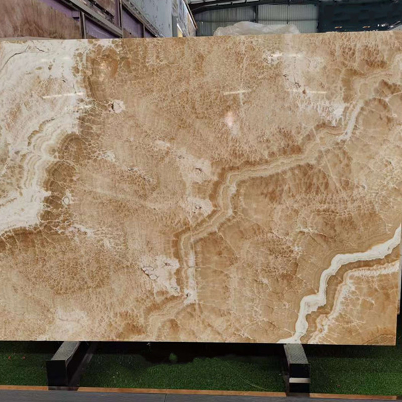 Pfau Marmor Onyx Platten Jade Beige Fliesenböden Stein Großhandel