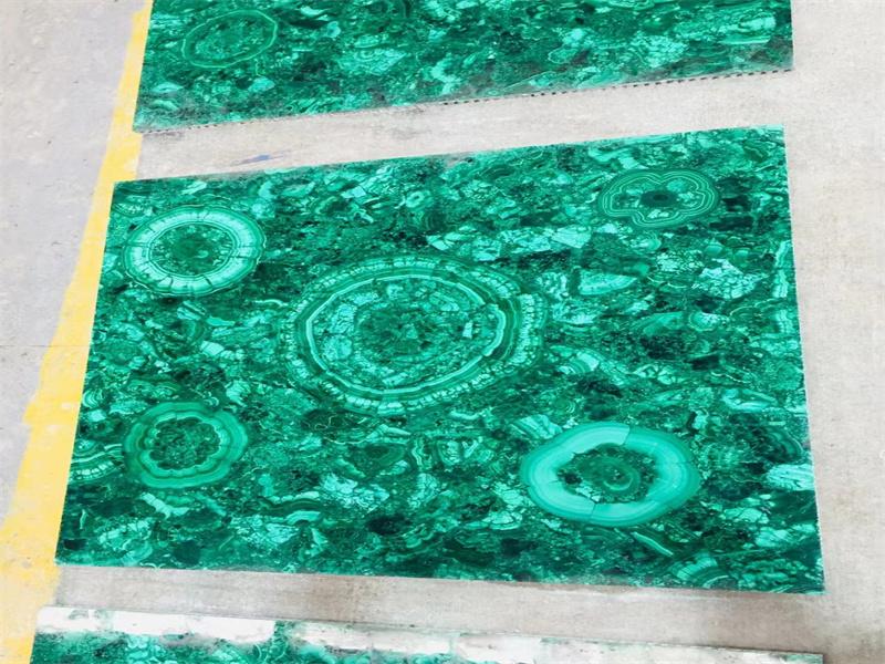Malachitgrüne Marmorplatten Halbedelsteine