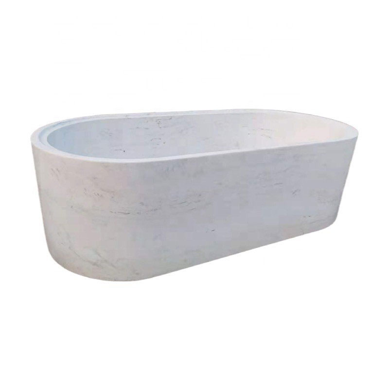 Kultivierte freistehende Calacatta-Badewanne aus weißem Marmor Lieferanten