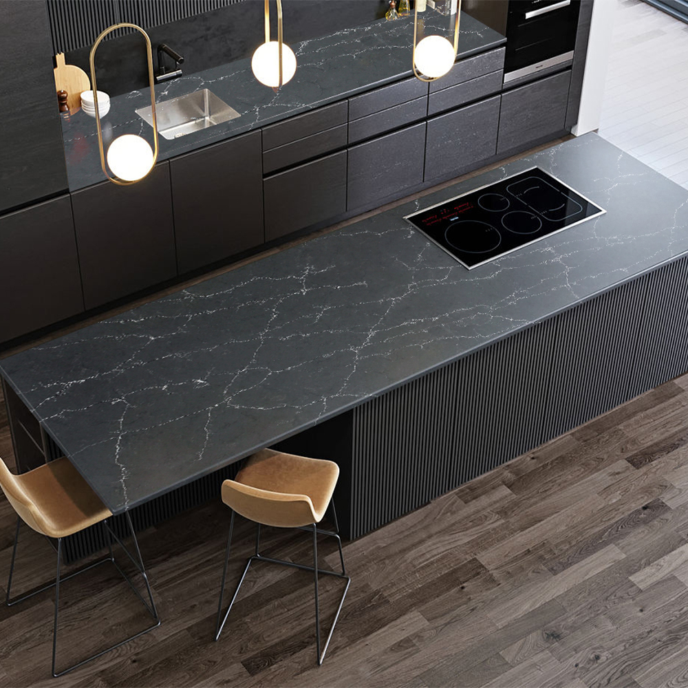 5104 Calacatta Angola Brown Black Quartz Countertops