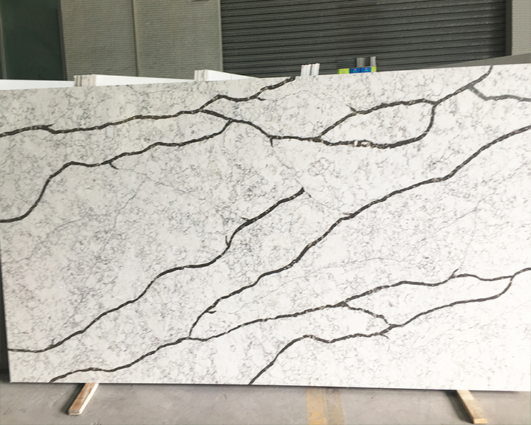 6077 Lavory Brown Concrete Quartz Slabs