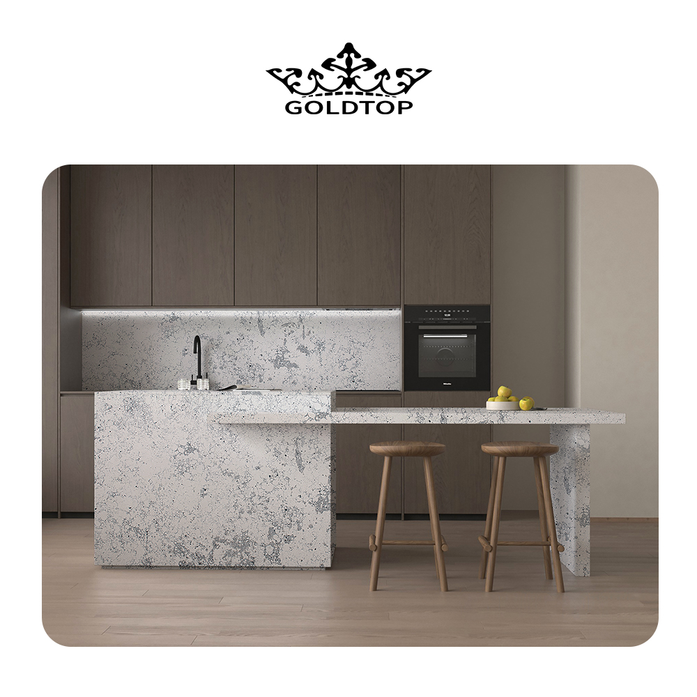 4009 Antique Brown Marble Quartz Slab