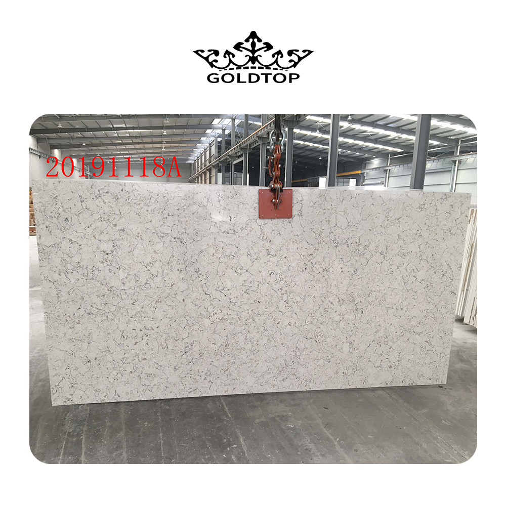 4012 River Crema Marble Quartz Slab