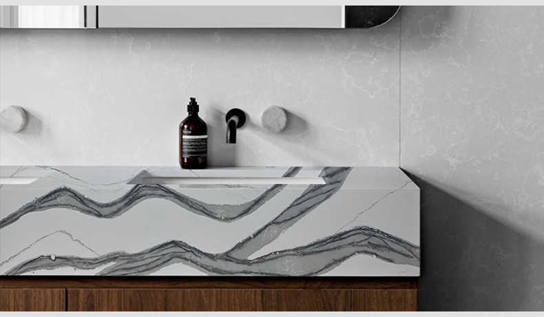 5080 Calacatta Skara White Quartz Slab Countertops