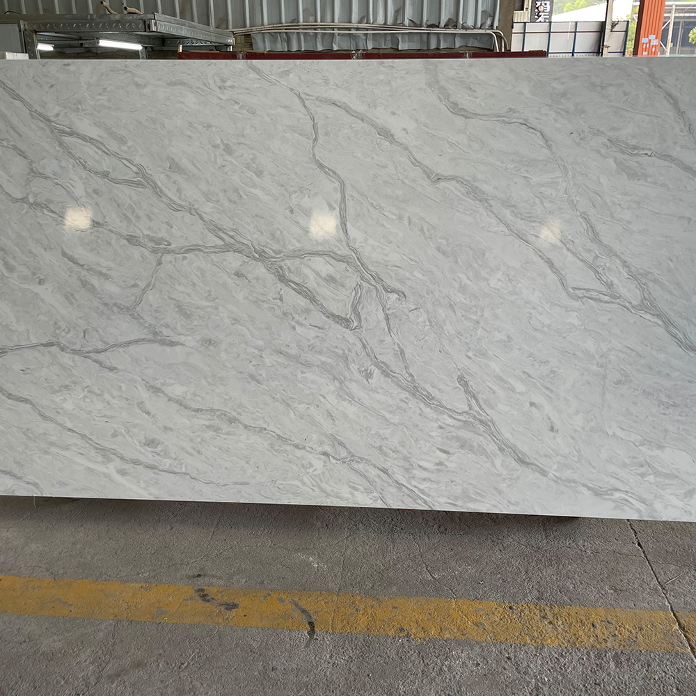 5041 Gucci White Quartz Super Jumbo Slab Countertops Wholesale