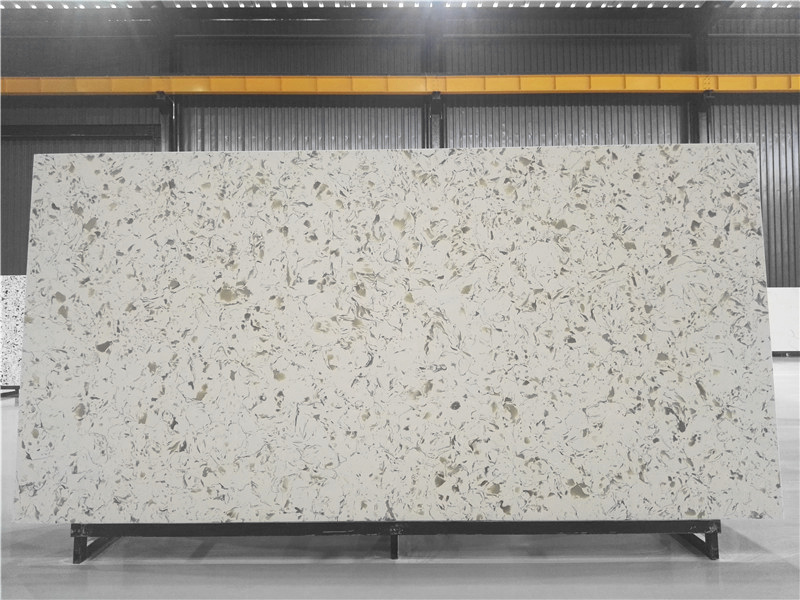 3011 Fish White Quartz Slabs Countertops Factory