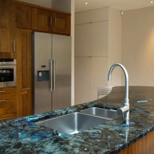 blue granite countertop	
