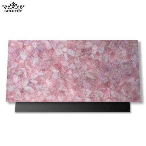 Pink Marble Crystal Slab Semi-precious Countertops