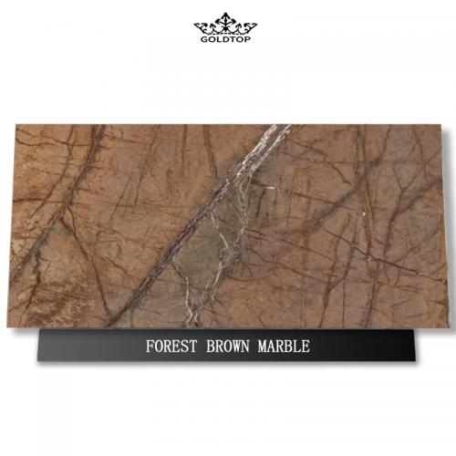 Brown Marble Slabs White with gold veins